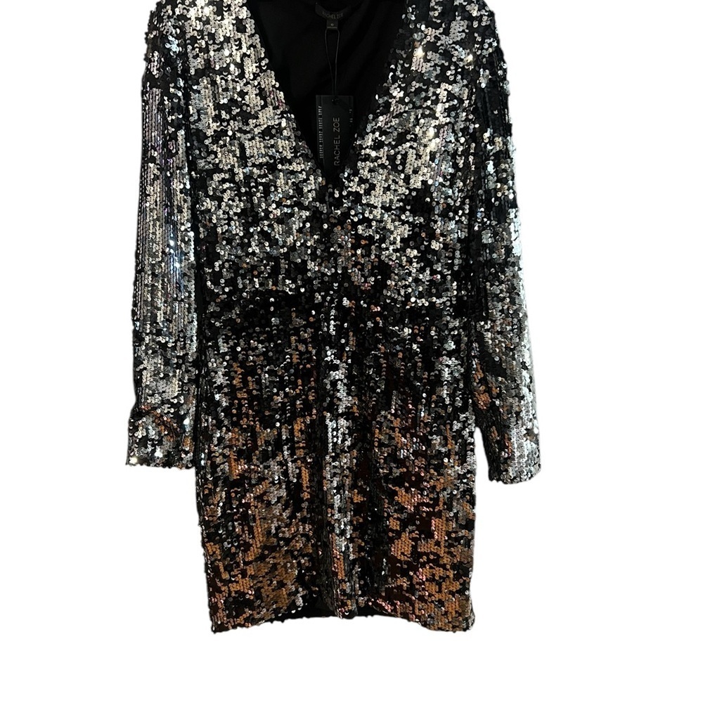Rachel Zoe Micah Sequin Mini Dress - Size 8- Black and Silver - Brand New! - Picture 8 of 10